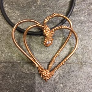 Pendentif coeur plaqué or rose