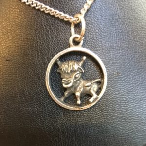 Pendentif Signe Zodiaque Taureau Argent