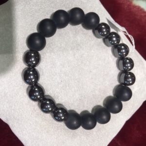 Bracelet Hématite & Onyx mat