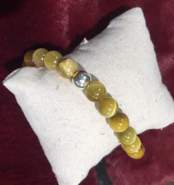 Bracelet Oeil de tigre jaune – Image 2