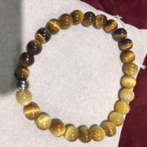 Bracelet Oeil de tigre jaune & brun