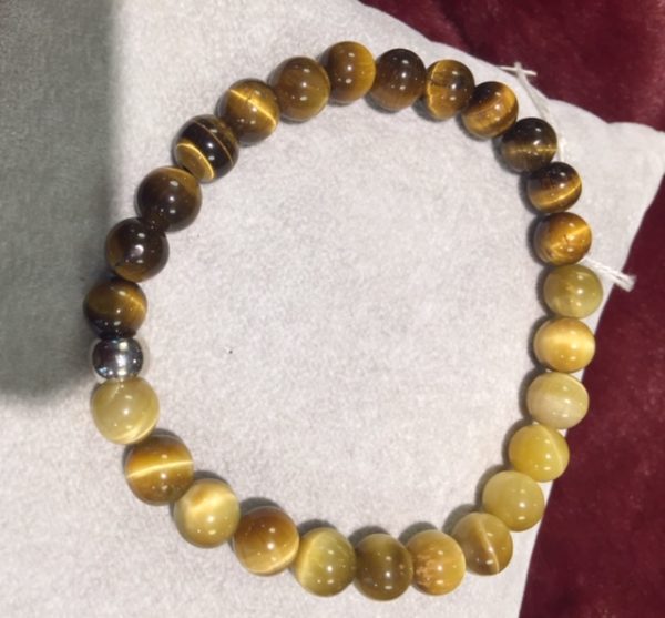 Bracelet Oeil de tigre jaune & brun